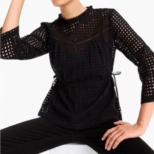 Point Sur black eyelet top, size 00